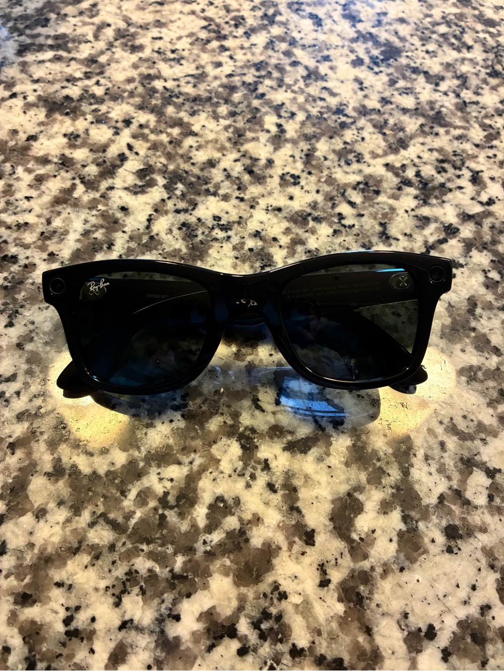 Ray-Ban Black Meta Wayfarer Sunglasses with Dark Lenses